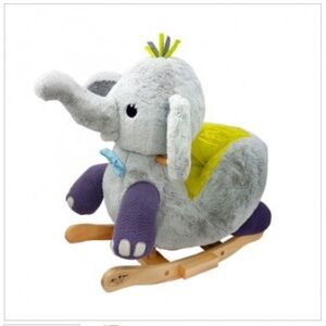 Cuddly Elephant Rocker with Gray and Purple Accents